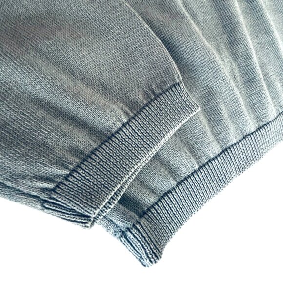 JOHN VARVATOS Star USA Long Sleeve Knit Henley Sweater M Blue Grey 100% Cotton - Picture 7 of 9